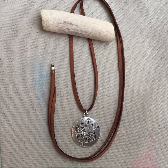 Dandelion Leather Cord Sundance Charm Necklace Sale - Picture 7 of 8
